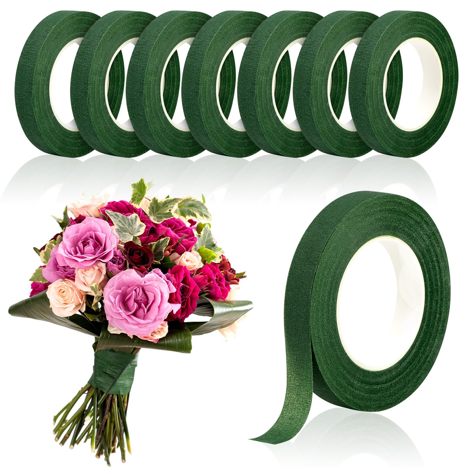 Wedding Supply Decor - 20Yards Green Bouquet Floral Tapes Self-adhesive