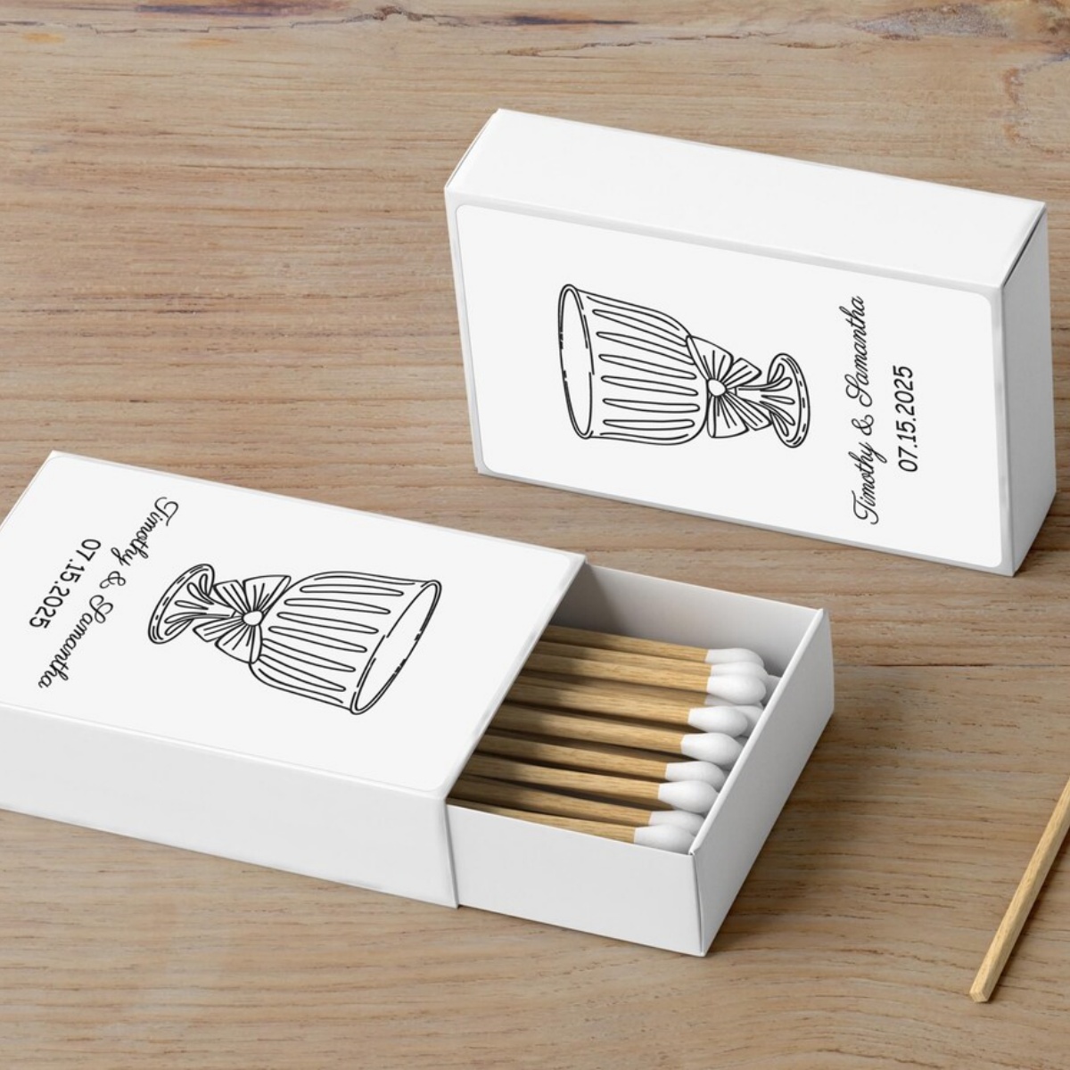 Champagne Tower Set - Personalized Matchbox - Custom Matchbook Set