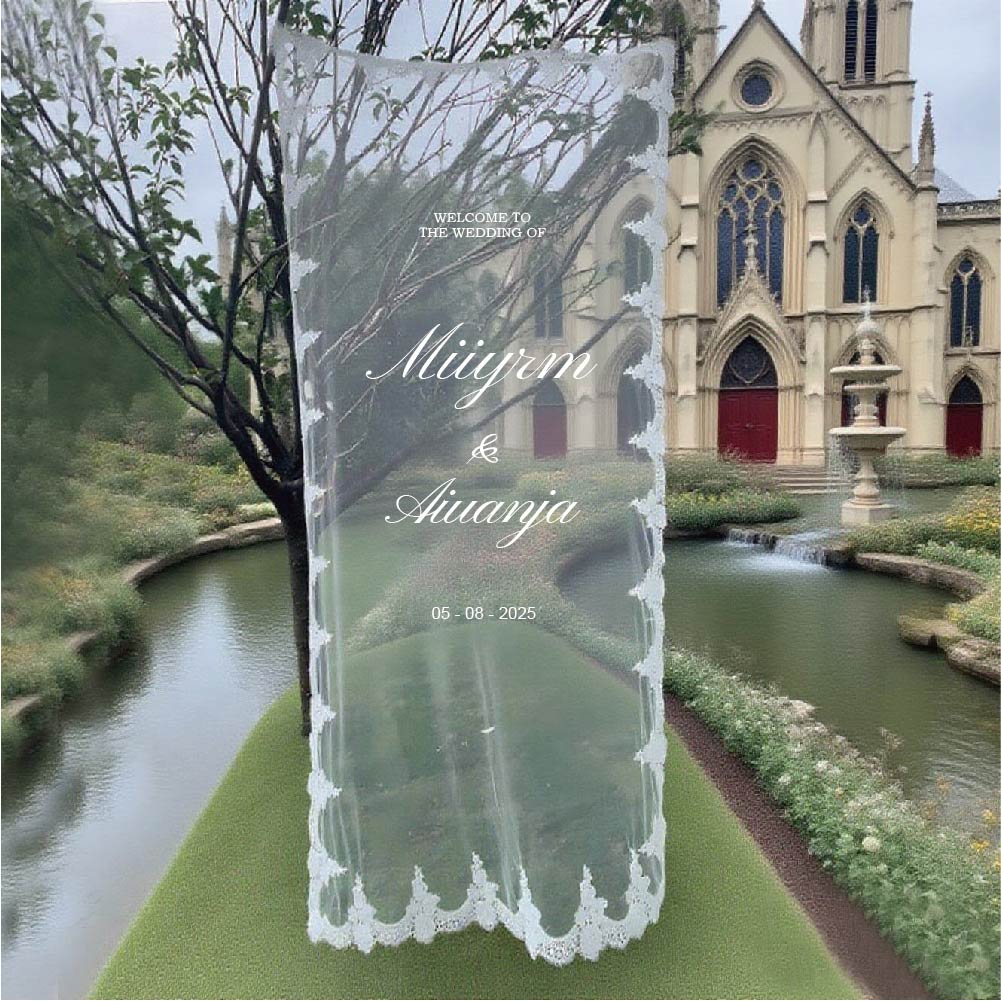 Champagne Tower Set - Handmade Lace Romantic Transparent Wedding Sign,