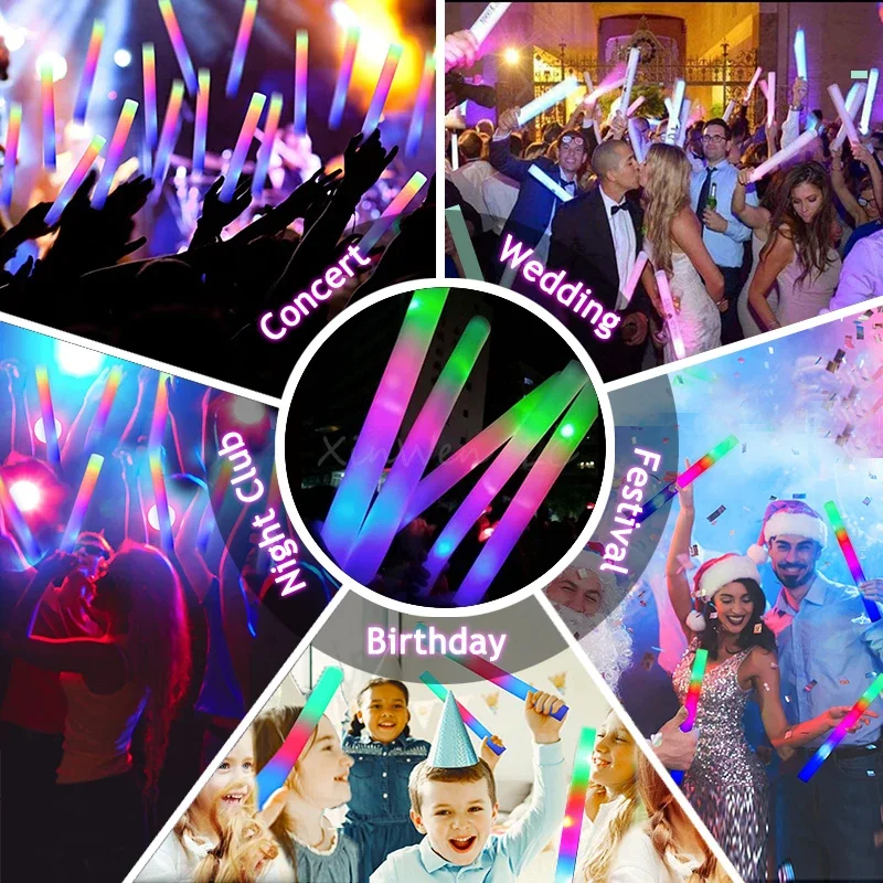 20/30/40Pcs RGB LED Glow Foam  - đánh giá và giá Wedding Supply Bulk