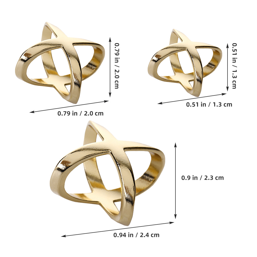 3pcs X Shaped Alloy Scarf Ring - đánh giá và giá Wedding Zone
