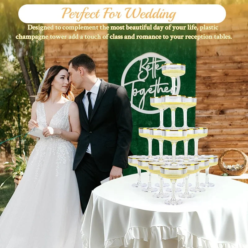 4-6 Tier Acrylic Champagne Tow - đánh giá và giá Champagne Tower Set