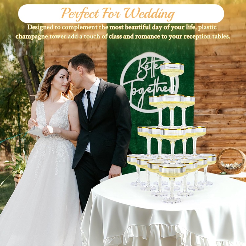 4-6Tier Acrylic Champagne Towe - đánh giá và giá Champagne Tower Set