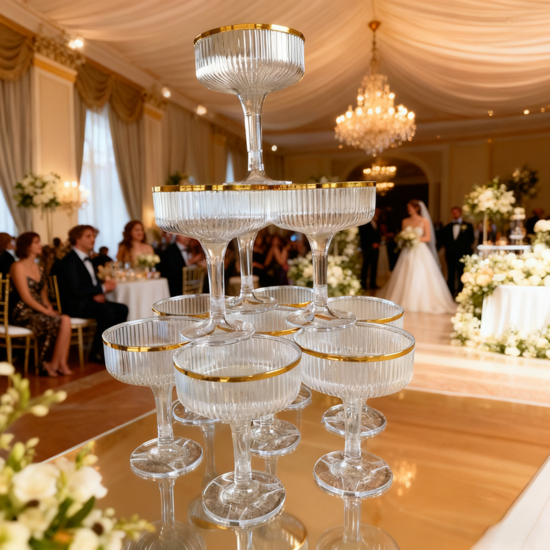 4-6Tier Acrylic Champagne Towe - đánh giá và giá Champagne Tower Set
