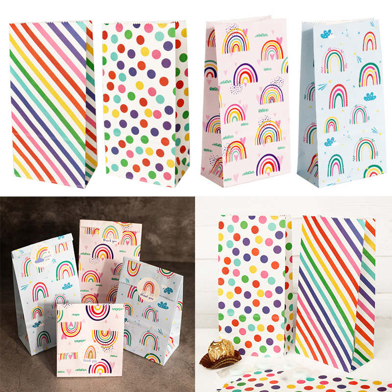 Small Paper Bags Rainbow Print - đánh giá và giá Wedding Favor Box