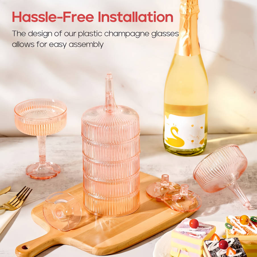 4-6Tier Plastic Champagne Towe - đánh giá và giá Champagne Tower Set