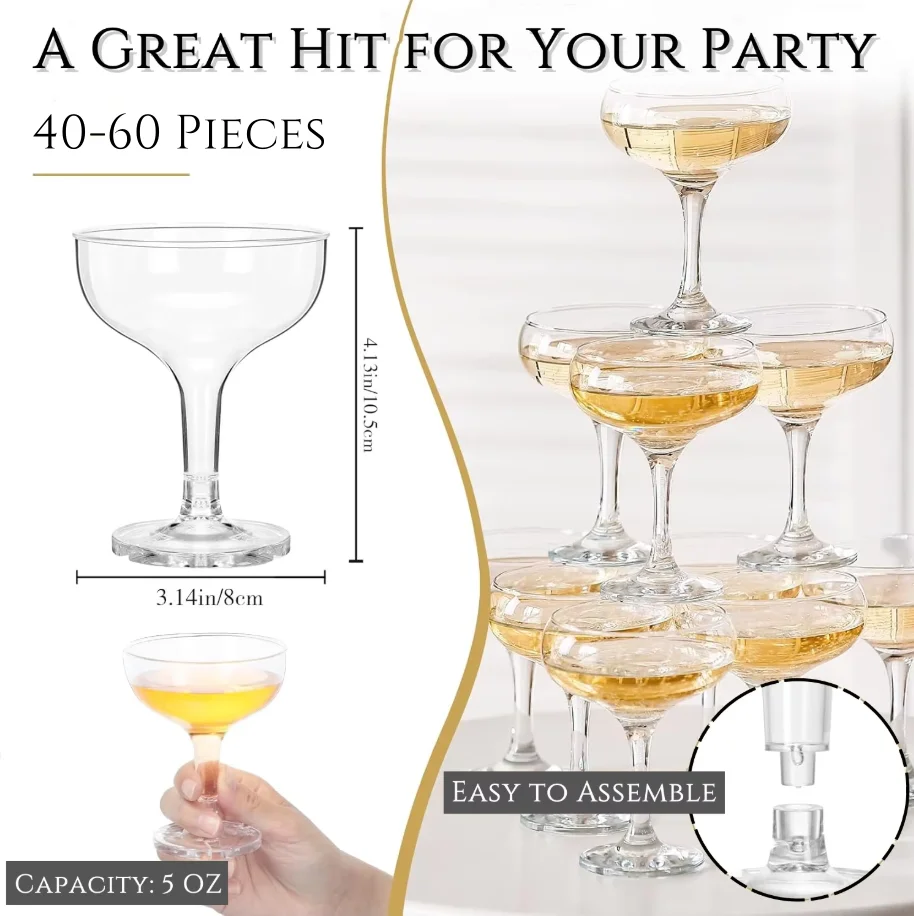 20-60PCS Acrylic Champagne Cou - đánh giá và giá Champagne Tower Set